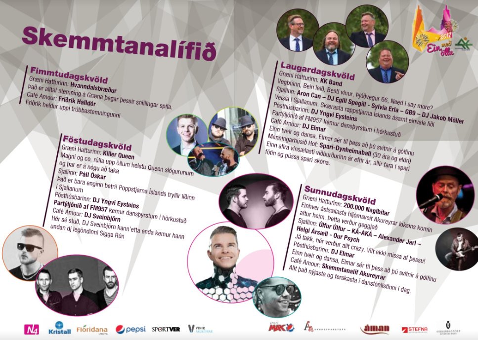 Einni með öllu fannst bara flott hugmynd að hafa ljósmyndir af 19 körlum og engri konu í auglýsingu sinni.