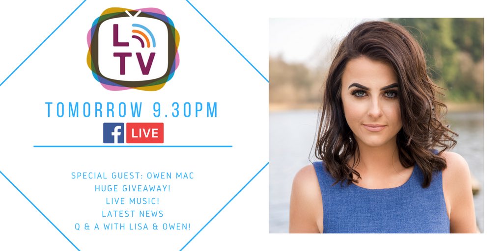 LisaMcHughx's tweet photo. LTV series 1 finale tomorrow night! 📺 Joined by Owen Mac! Very big prize giveaway! 😁we will return bigger &amp; better very soon, please RT 😘 https://t.co/HhBVxHyCs3