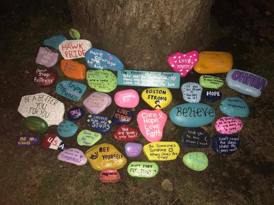 .<a href="/whscheering/">Waltham High Cheer</a> left #KindnessRocks on Prospect Hill &amp; Waltham Common. Take 1 for inspiration/share 1 for motivation/Leave 1 to spread the ❤️