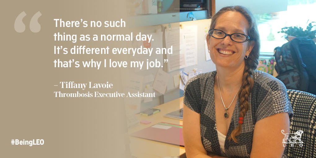 LEOPharmaCA's tweet photo. Tiffany's job never gets boring. She works hard to help patients and love her team. #BeingLEO #ClotsMatter https://t.co/CdtgeDl2f5