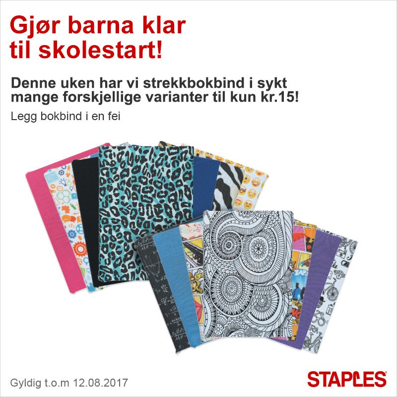 StaplesNorge's tweet photo. Gjør et #kupp på #bokbind og bli klar for #skolestart! https://t.co/5uRtINMCUZ