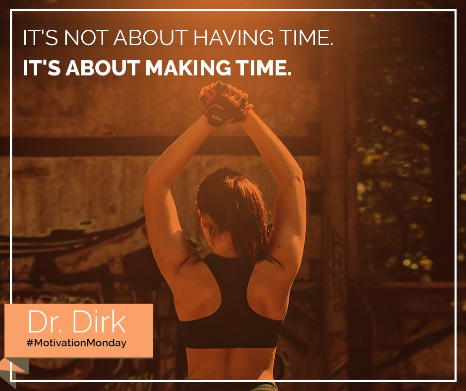 DrDirkTX's tweet photo. Make time for a #healthy lifestyle before it's too late. #QOTD #MotivationMonday https://t.co/5KJiO4B80r