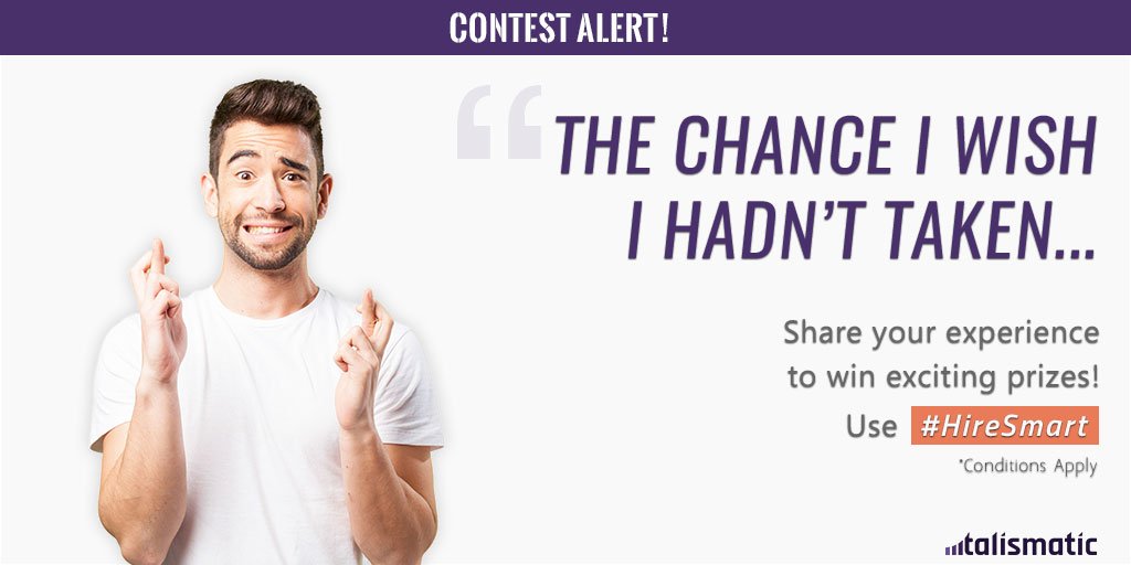 GoPost_Tal's tweet image. 'The chance I wish I hadn't taken...' contest. Tweet an experience to win big! Use #HireSmart in your tweets! T&amp;amp;C- bit.ly/2vLPp4f