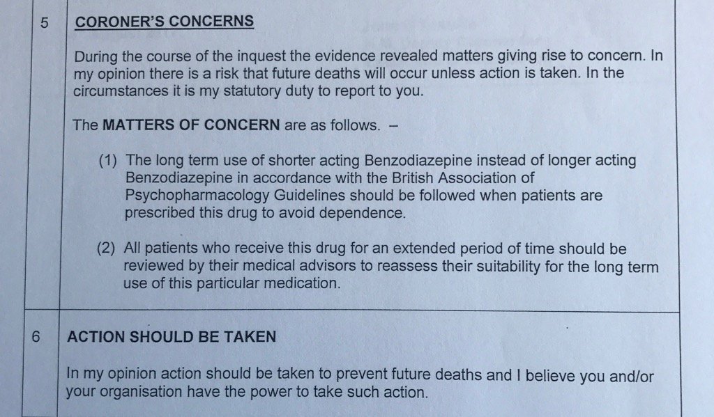 Oliver_Thorne1's tweet photo. Reg 28 report following inquest where we @sleeblackwell represented the family. Very sad case. https://t.co/ZUVDRXVzGY