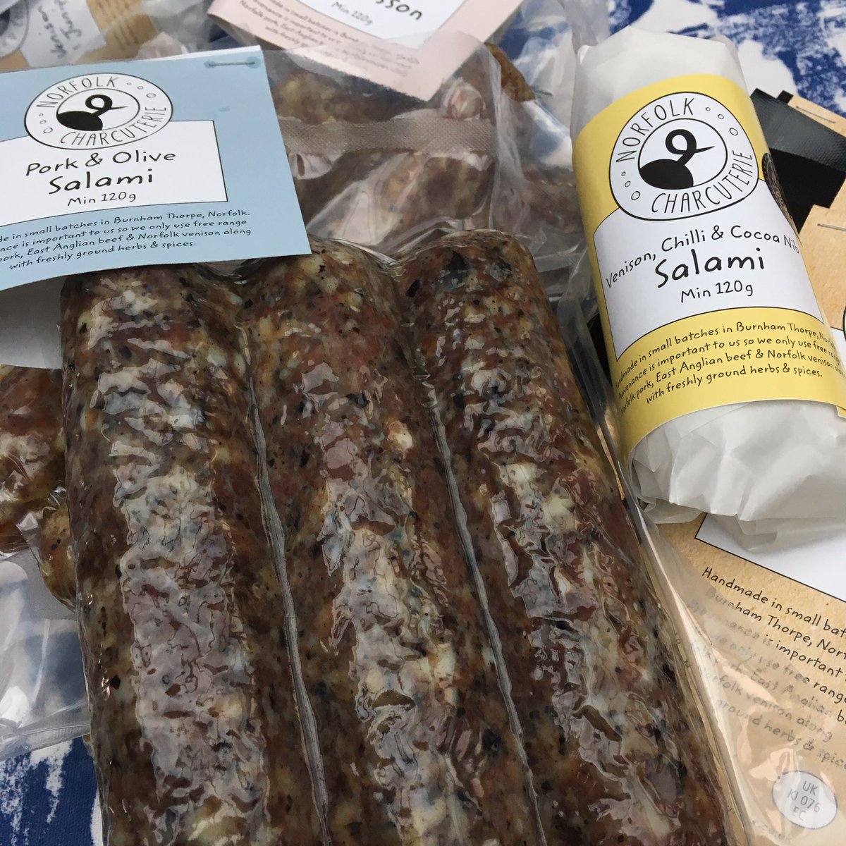 An order all ready to be shipped out to @ParksideFShop with @fruitpigcompany #blackpudding as a travelling companion #smallproducers