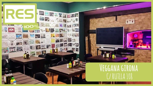 RESCatalunya's tweet photo. VEGGANA GIRONA // 100% RES
👉Ara pots gaudir del Veggana Girona al 100% RES!!!
✔️Multiespai gastronòmic vegà. 
✔️Menjar fresc vegà. https://t.co/0JFPoRTFVQ