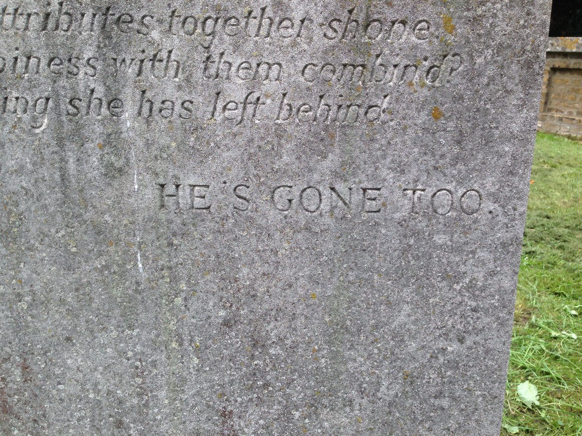 kmt157's tweet image. After the #BishopsOfLondon talk, I had a quick look around the rest of the churchyard. Love the additional inscription on this headstone 💜