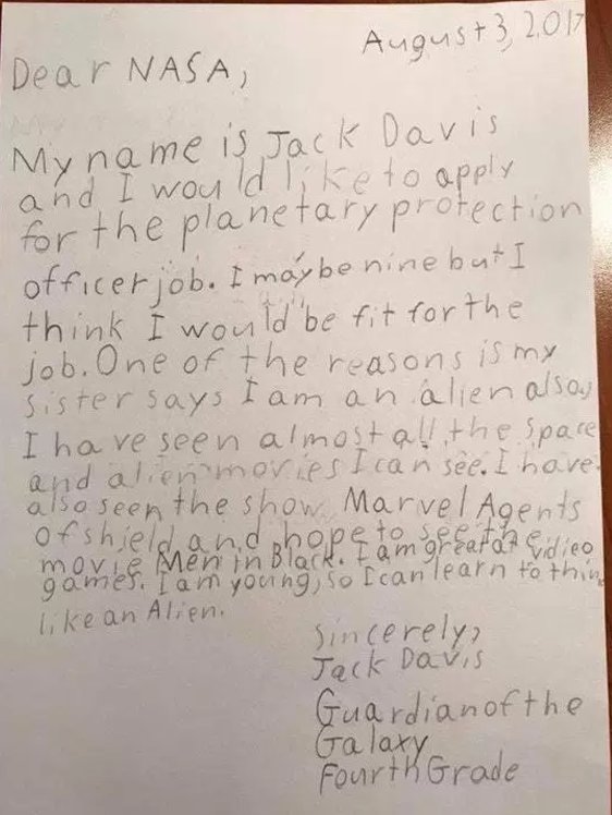 eltoderoonline's tweet image. La NASA contesta a un niño que solicitó ser Guardián de la Galaxia goo.gl/7ne9Ar