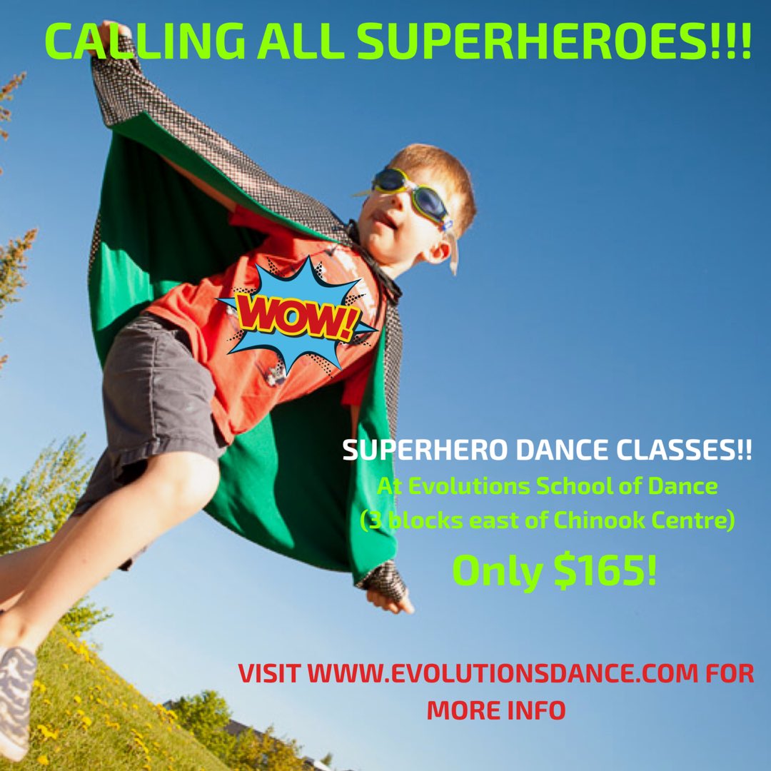 evolutionsdance's tweet image. Calling all superheroes in #yyc! Superhero Dance Classes! #pow #yycdance #yyckids #yycfamily #danceyyc