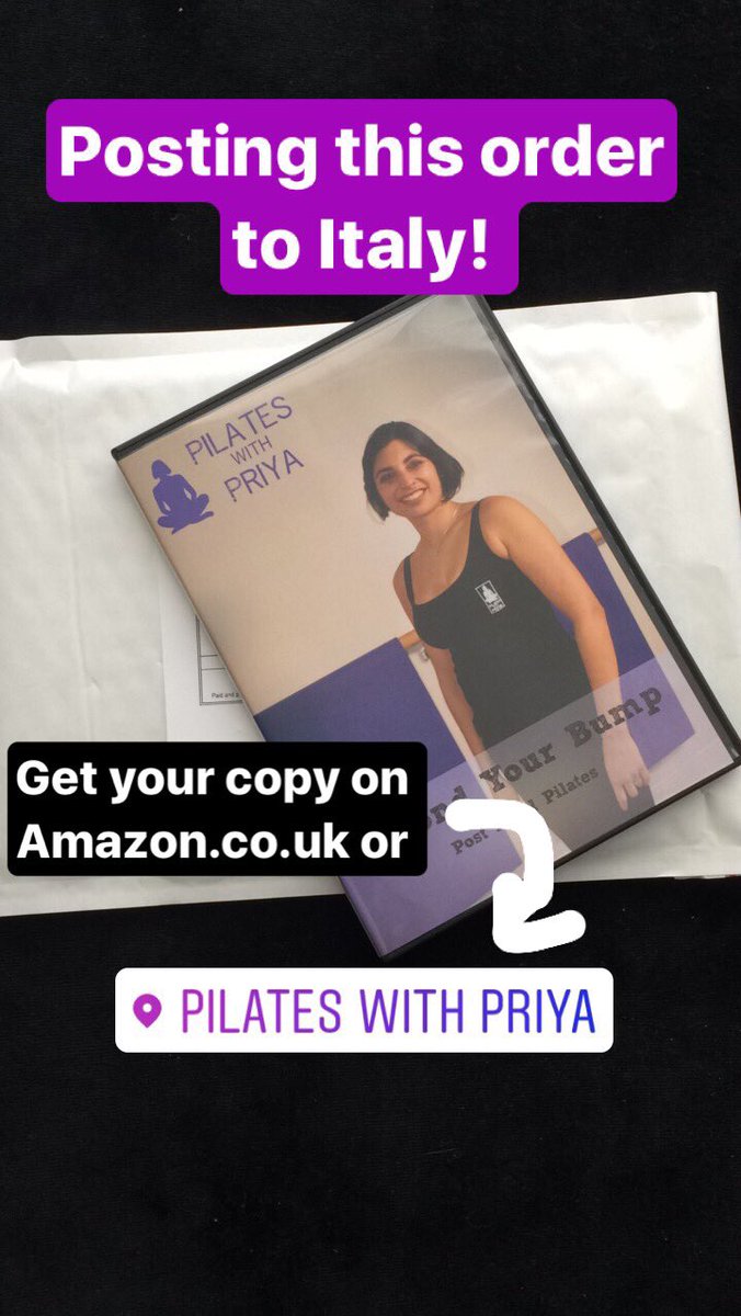PilateswPriya's tweet photo. I always find it humbling and amazing how our DVDs go worldwide. Today posting to Italy! #postnatal #pilatesdvd #exercisedvd https://t.co/5wfbyWo7RT