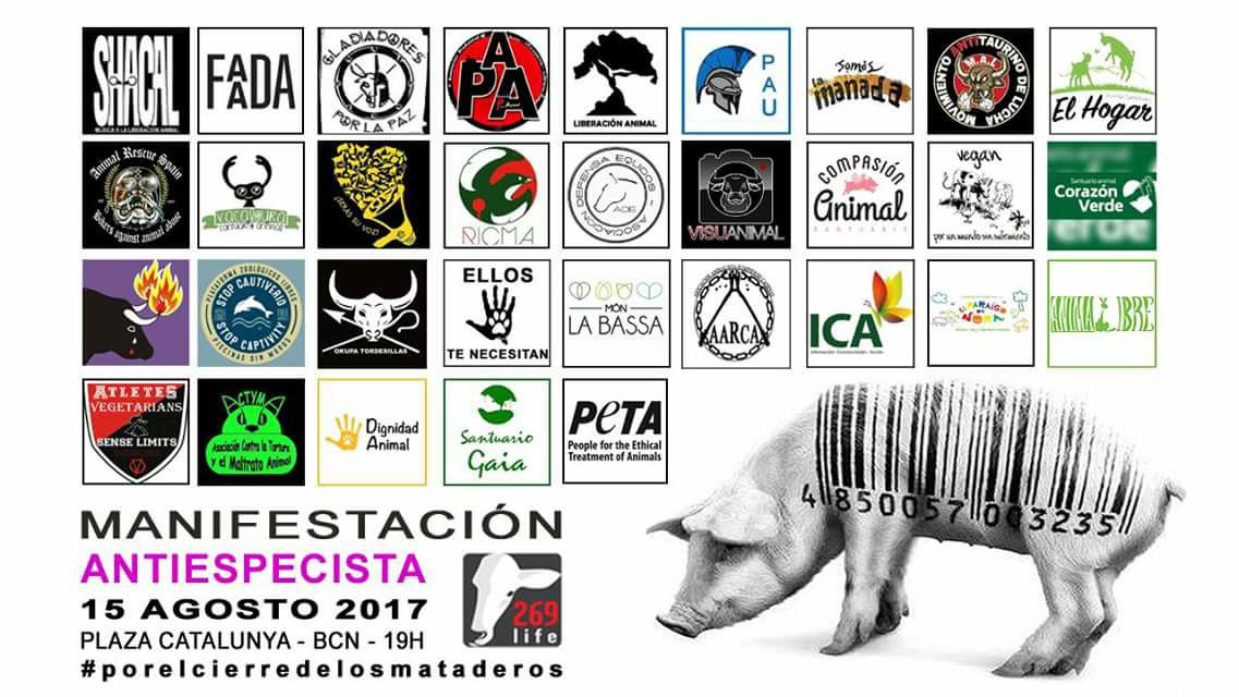 ACTYMA1's tweet image. ACTYMA SE ADHIERE A LA MANIFESTACIÓN EN BARCELONA 269LIFE  "CIERRE DE LOS MATADEROS".   15 de agosto, de 19:00 h. a 22:00 h.