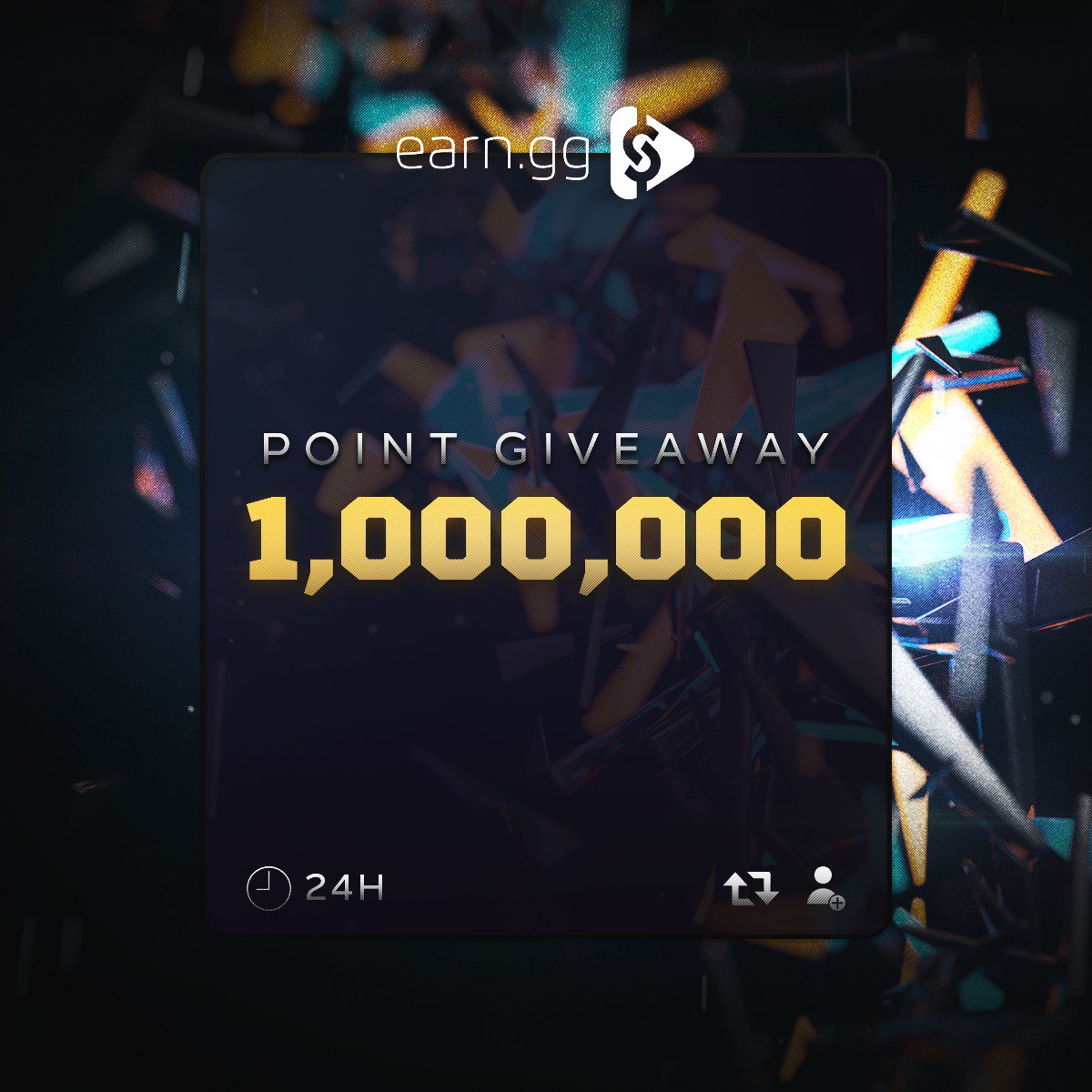 elootgg's tweet photo. 1 MILLION POINT GIVEAWAY: RT + Follow to enter... Drawn in 24 hours! https://t.co/8riWr4XLh1