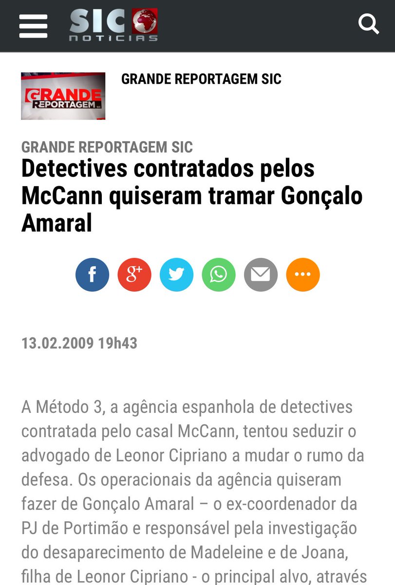 McCannCaseTweet's tweet photo. FACT-A lawyer in Portugal (Mr Santos esq) 
accuses McCanns &amp; #McCann team of trying to pay him to PURPOSELY DAMAGE Chief Detective Amaral https://t.co/X92SbcQXTy