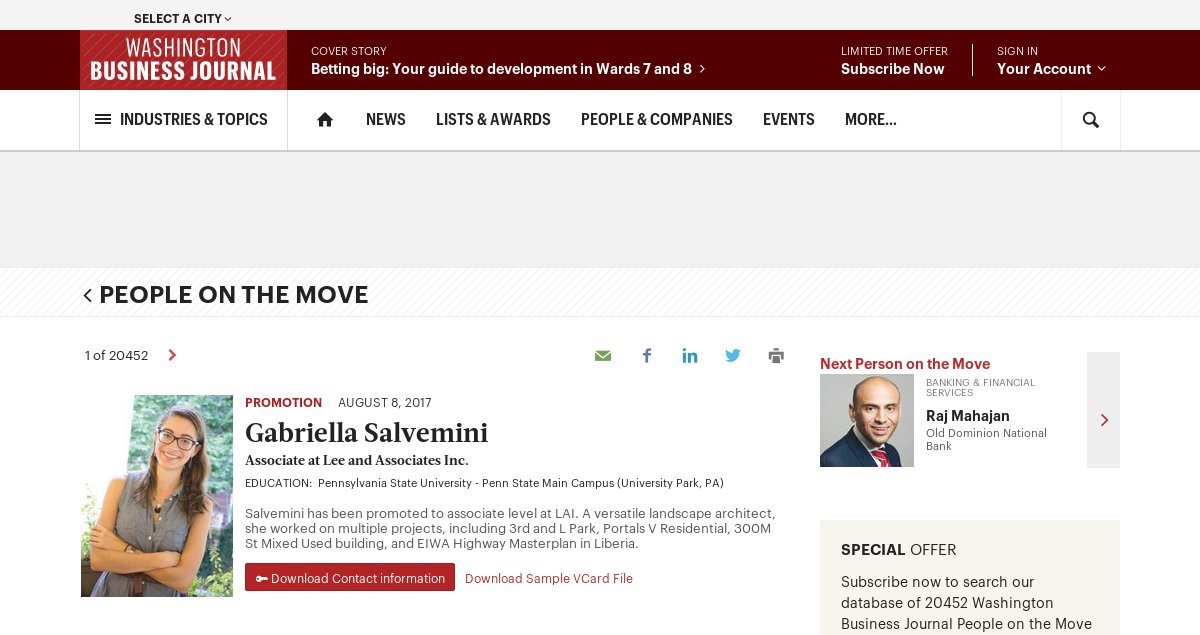 LEEAssociatesDC's tweet photo. Congrats to our very own Gabbi Salvemini on well-deserved promotion! #LArchitect @WBJonline https://t.co/Yk2vAnai61 https://t.co/210cbDx5Qh
