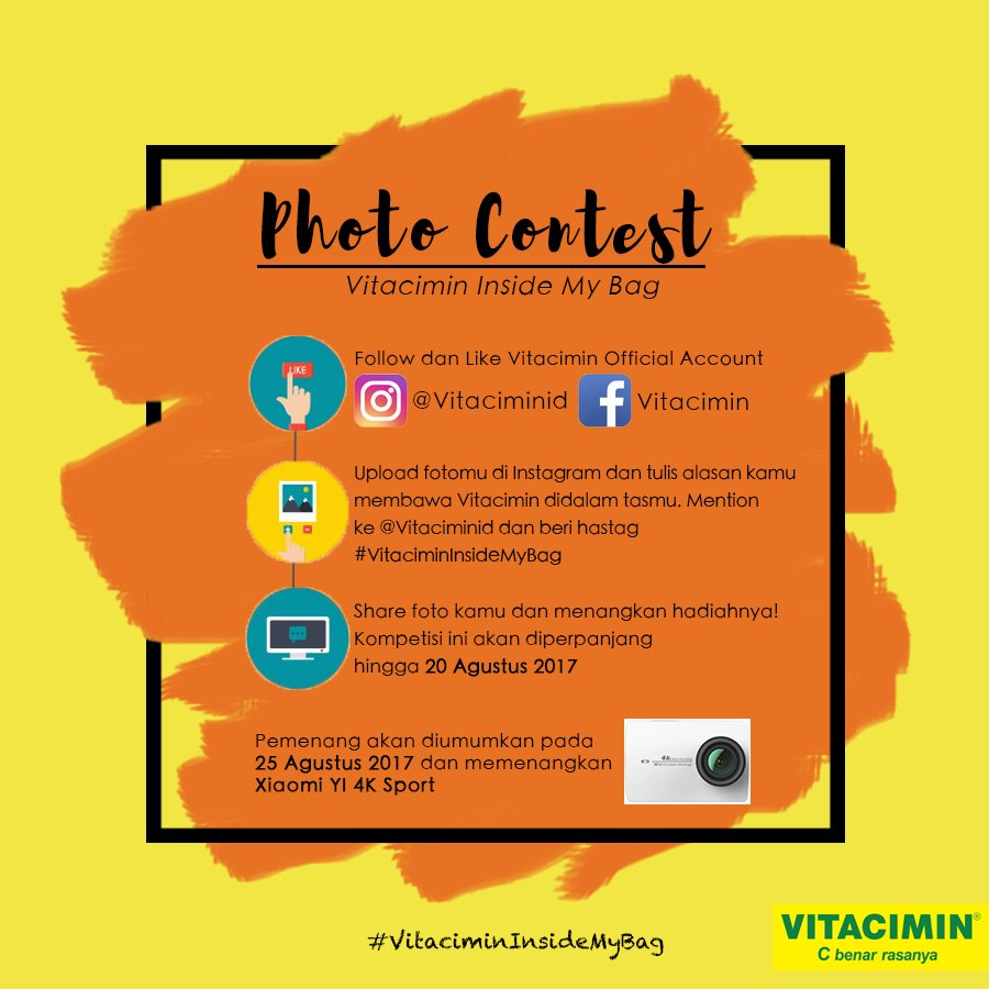 Mau dapet Xiaomi YI 4K Sport dari Vitacimin? Yuk Ikuti kompetisinya! #VitaciminInsideMyBag