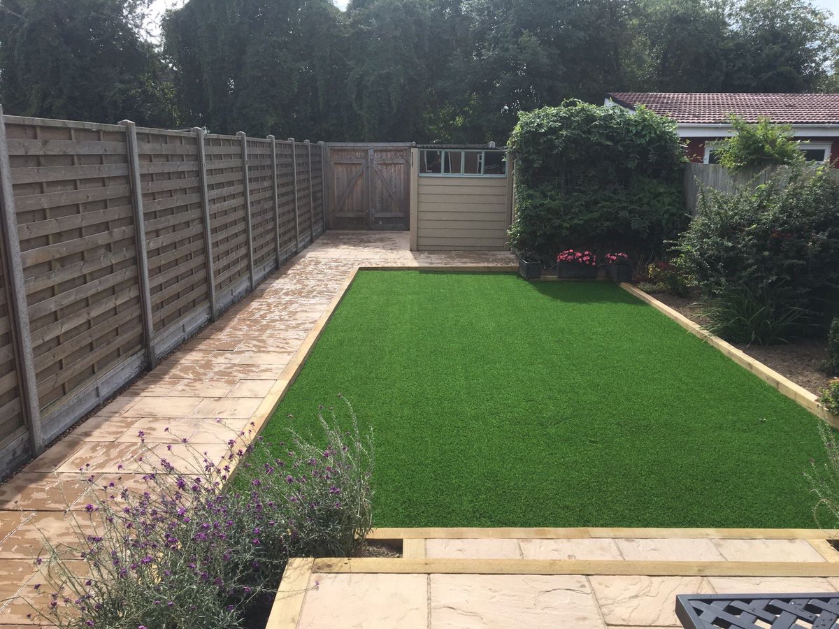 Artificial lawn &amp; patio #garden #grass #patio #gardendesign #summer