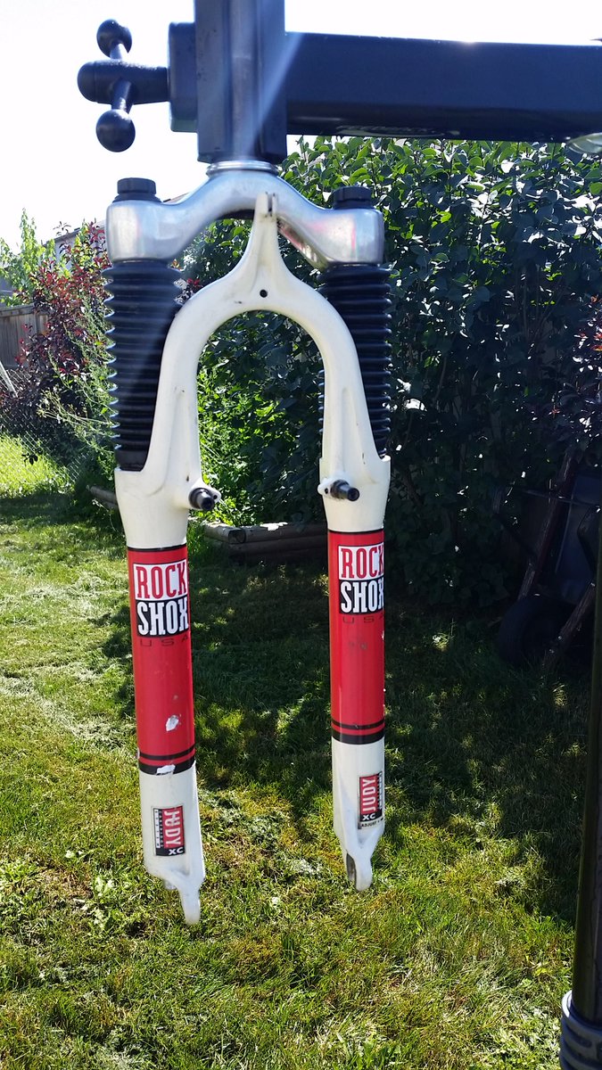 Finally retiring my <a href="/RockShox/">RockShox Suspension</a> 97 Judy XC Fork.  Thanks for 20 great years.  They'll look great on my wall!