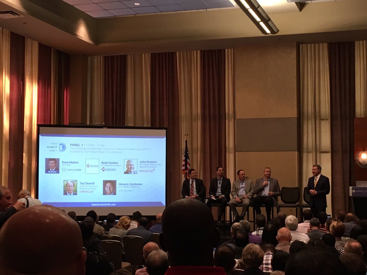 NCCsecurityUS's tweet photo. We're at the #CyberSummitChicago. You can still sneak into the The Compliance Nightmare Panel featuring our VP of NA RMG @hofstra14 https://t.co/zIDIPoDh8v