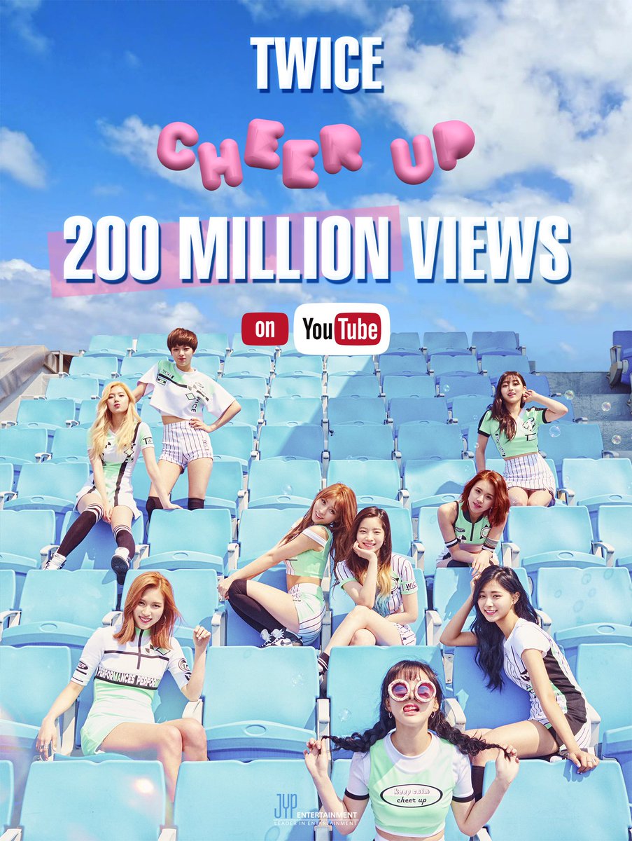 TWICE 'CHEER UP' M/V
200,000,000 VIEWS 👍

youtu.be/c7rCyll5AeY 

#TWICE #트와이스 #CheerUp