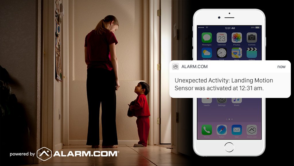 AlarmDotCom's tweet photo. Got a late night wanderer? Unexpected activity notifications can help #parents stay aware: https://t.co/auxf8PRbRe #SmartHome #SmartSecurity https://t.co/2ndZ6QBuWi