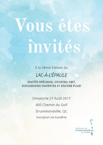 CheerQuebec's tweet photo. Venez en grand nombre!

Inscrivez-vous et obtenez vos billets directement en ligne par EventBrite : 

https://t.co/PUyJZi0BsY https://t.co/azQlbx99lC