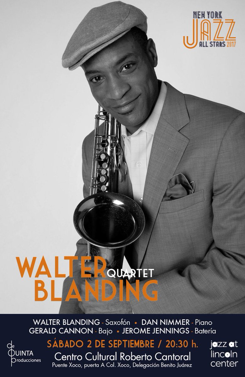 DeQuintaPro's tweet photo. ¡No tienes que ir a NY !
Walter Blanding Quartet
Sáb 2 de sept, 20:30 h 
Asegura tus boletos aquí https://t.co/OuiQUvh8Hq https://t.co/qyxv2WQ2Qq
