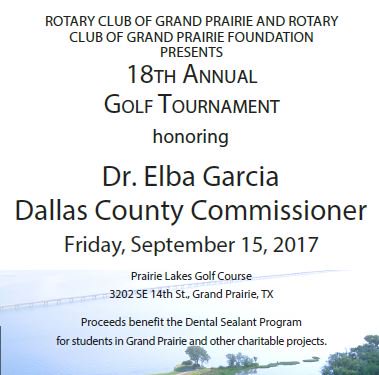 RotaryClubGP's tweet photo. Call (972) 237-5420 or email alexandra.geerts@gpisd.org for more details about the Rotary Golf Tournament honoring Dr. Elba Garcia. https://t.co/Q5oDc5OQ8t