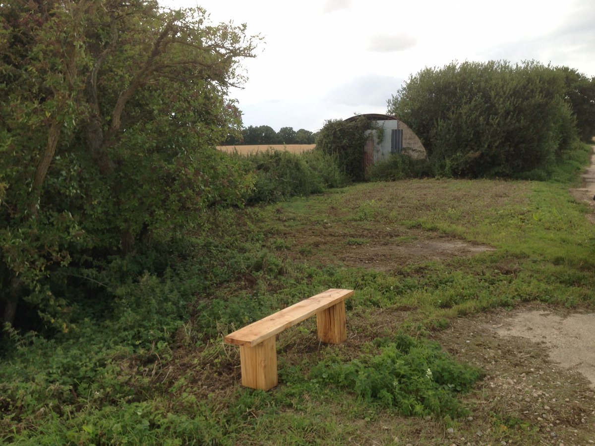 490thBombGroup's tweet photo. First bench in place on the Memorial Trail. #490th #USAAF #WWII #BromeDrome https://t.co/AjUrWafAjd