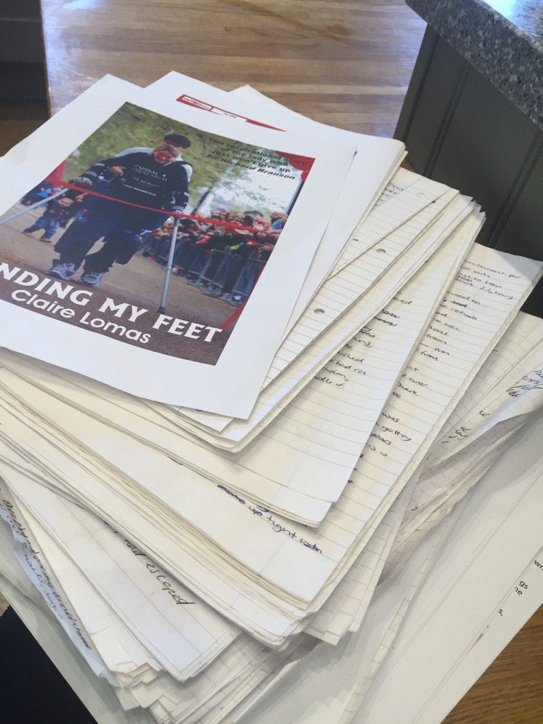 Just as I am about to start my new book I come across the original handwritten "finding my feet"