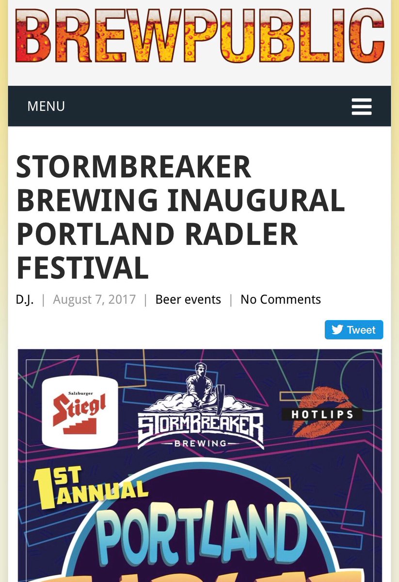 Check out this <a href="/BREWPUBLIC/">BREWPUBLIC</a> article about the <a href="/PDXRadlerFest/">Portland Radler Fest</a>  -- brewpublic.com/beer-events/st… Sat Aug 13 <a href="/StormBreakerPDX/">StormBreaker Brewing</a>  #Portland #Beer
