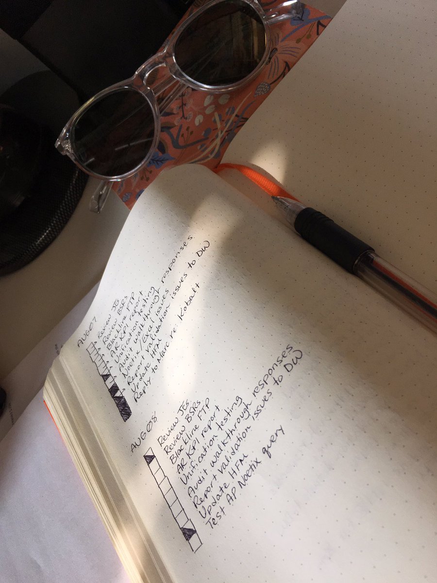 katiemparker's tweet photo. Happy #bulletjournalday, @rydercarroll. Mine's as simple as they come and I can only maintain it for work tasks, but it helps. #ADDprobz https://t.co/44AbKy0qHZ