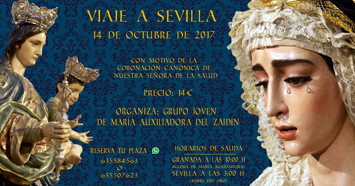 ¡¡ Quedan pocas plazas!! ¡¡ Anímate y vente con nosotros !! <a href="/HdadSanGonzalo/">Hermandad de San Gonzalo</a> 

#CoronaciónTrianera
#SaludCoronada
#HdadSanGonzalo
