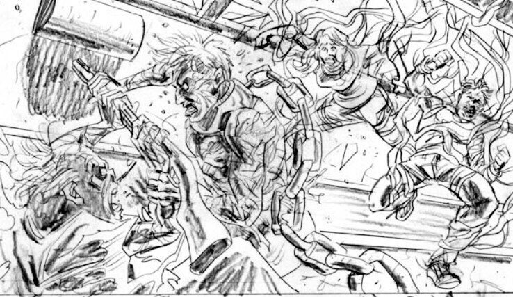 ZOMBIEWASHOTGUN's tweet photo. Just a reminder Zombie with a Shotgun is a continuing comic series.... here's amazing pencils from Issue #4 awesome art by @IanMillerComics https://t.co/xPR3ZXgTpR