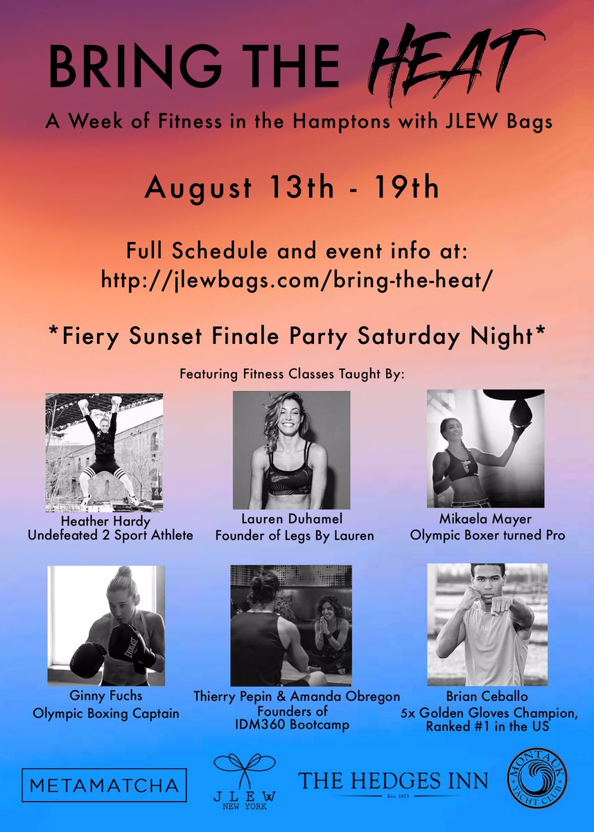 meta_matcha's tweet photo. Check it out! MetaMatcha is teaming with JLEW Bags &amp; the fiercest women in fitness for a week-long fiery fitness event! Bring on the heat 👊🔥 https://t.co/F1MOYvKDud