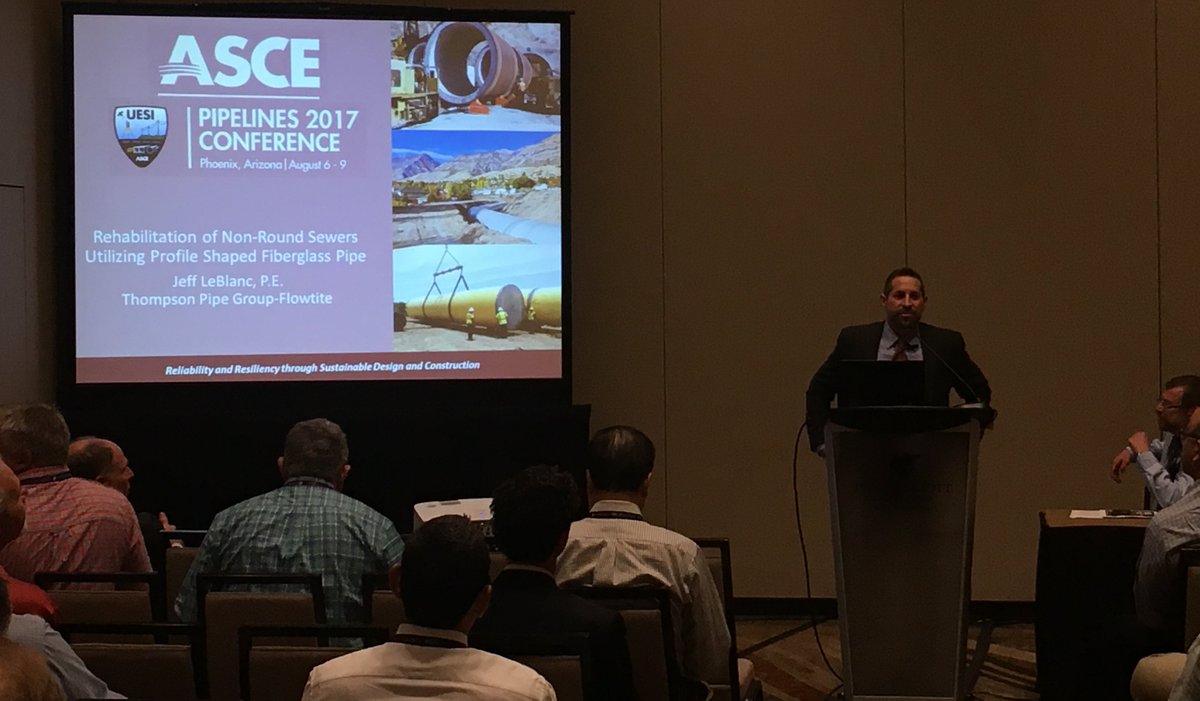 TPGpipe's tweet photo. Thank you all who attend our presentation on, "Rehab of Non-Round Sewers Utilizing Profile Shaped FRP" at #ASCE #Pipelines2017 Conference https://t.co/cfh93zHhrg