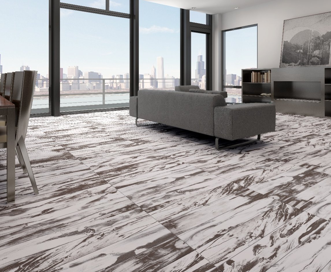 emsertile's tweet photo. #TileTuesday: Rustic flooring provides a striking contrast to a sharp city skyline, seen here with Modena. https://t.co/OsAtRM72SH https://t.co/HM0jC4goS6
