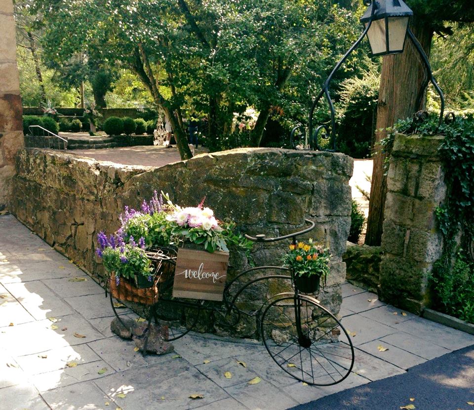Gabrielle &amp; Adam's wedding decor was elegant, but with a touch of #whimsy. We loved the whole courtyard look.