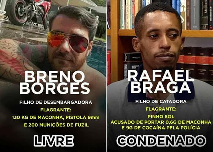 O HC de #RafaelBraga foi negado pelo TJ-RJ e o jovem segue preso, já o filho da desembargadora está livre, leve e solto #LibertemRafaelBraga