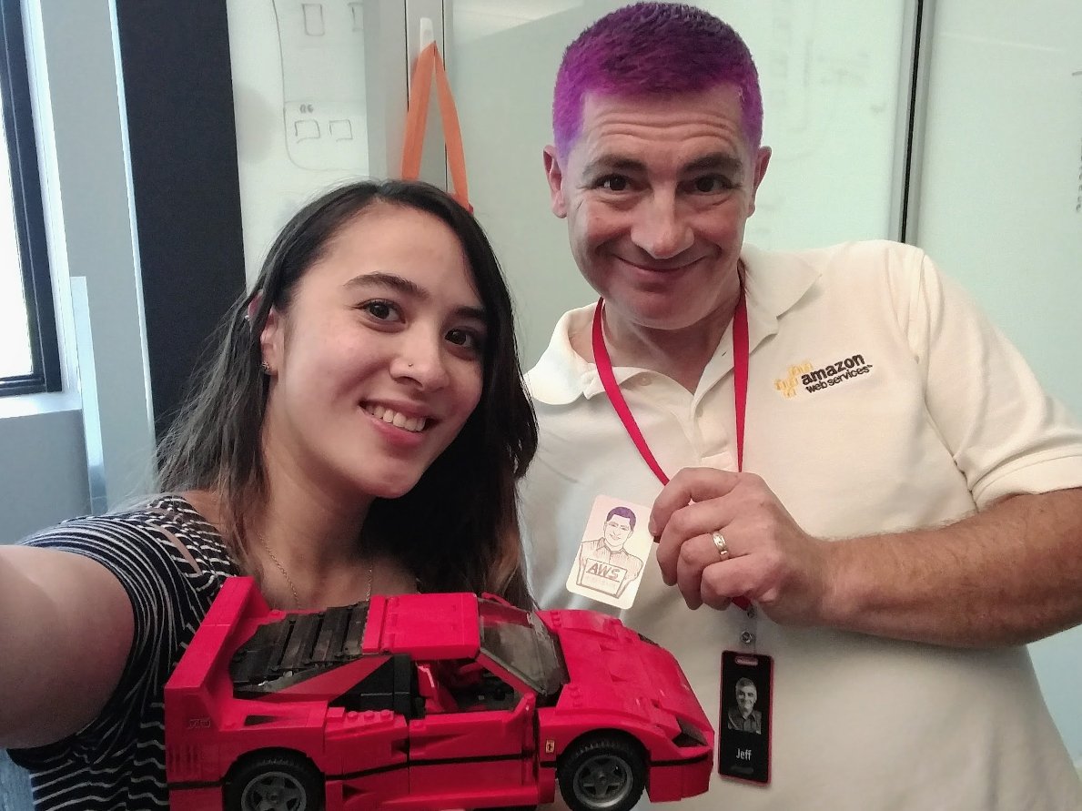 Tiffany Jernigan On Twitter Jeff Before And After Awesome Neon Purple Hair Dye Complete With Matching Aws Jeffbarr Stickers And A Lego Ferrari Https T Co J1rwq3ypjl