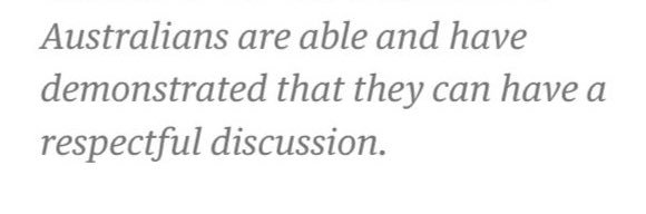 Dunno what part of Australia Mal Turnbull come from but I've literally never had that demonstrated to me