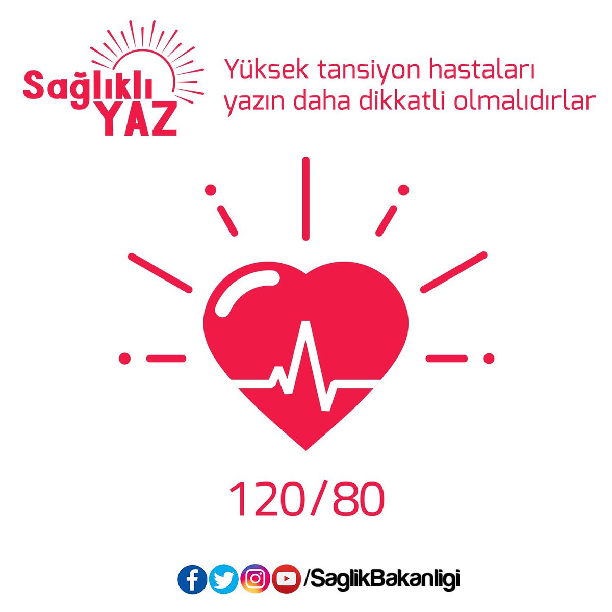 saglikbakanligi's tweet photo. Sıcak hava tansiyon hastalarını olumsuz etkileyebilir. Yüksek tansiyon hastaları yaz aylarında daha dikkatli olmalıdırlar. https://t.co/HBAoACAblS