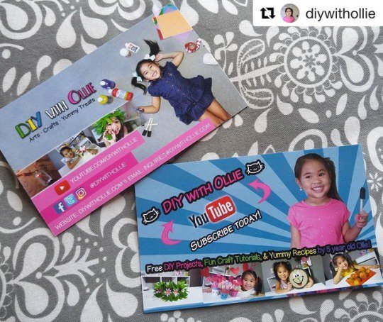 GotPrint's tweet photo. #Repost Our fav 5 y/o, @DIYwithOllie with business cards to promote her YT channel. Check out her page and show her some love! #GPFeatures https://t.co/wgmFUNfcRz