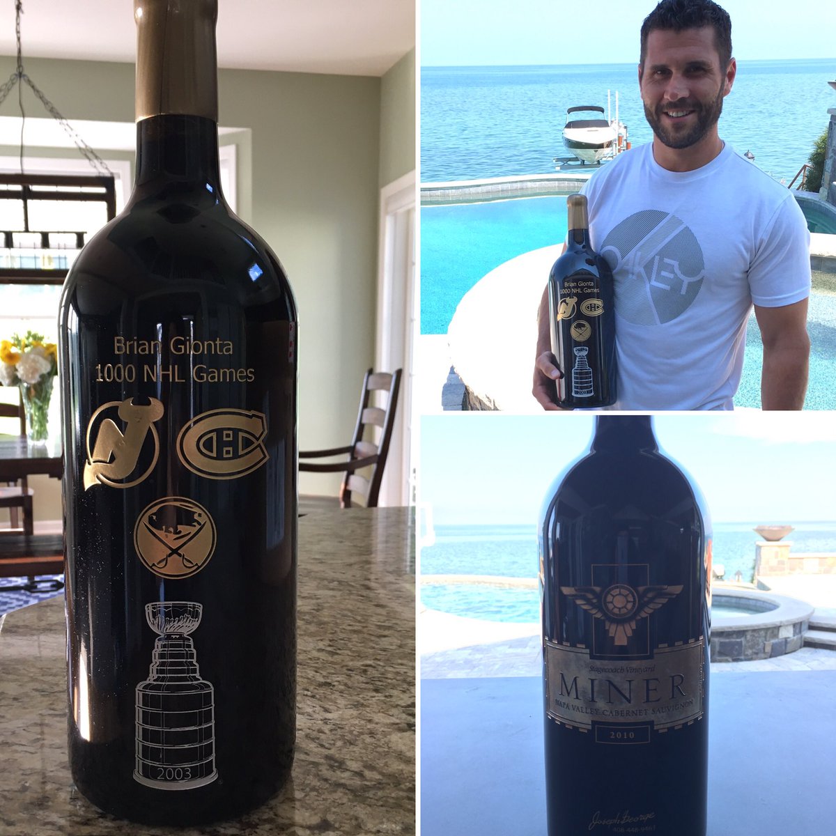 steviegio11's tweet photo. Perfection!!! Thanks to everyone @JGwines for making this gift so special for @Giostyle21 1000th NHL Game!!!🍷🏒 https://t.co/IrnY2RBj9Y