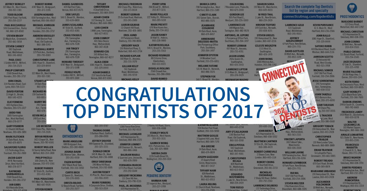CentrixInc's tweet photo. Congrats to the Doctors @SensitiveCare & @PerioShoreline @RobsonDentistry - you're 2017 CT TOP dentists! #CTdentists https://t.co/ryt1TQZhjO https://t.co/xaQm9KWnUR