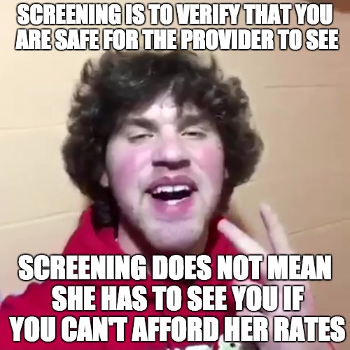 WeArePSgroup's tweet photo. Even if you pass #clientscreening, you still have to be able to pay her rate to see her. Passing screening doesn't guarantee an appointment https://t.co/pF6O9N8mFH