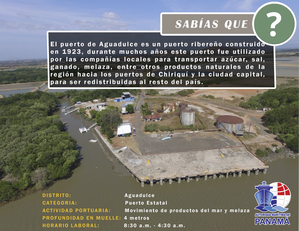 AMP_Panama's tweet image. ¡Conoce mas sobre los puertos estatales del país! #PuertoDeAguadulce #AMPInforma