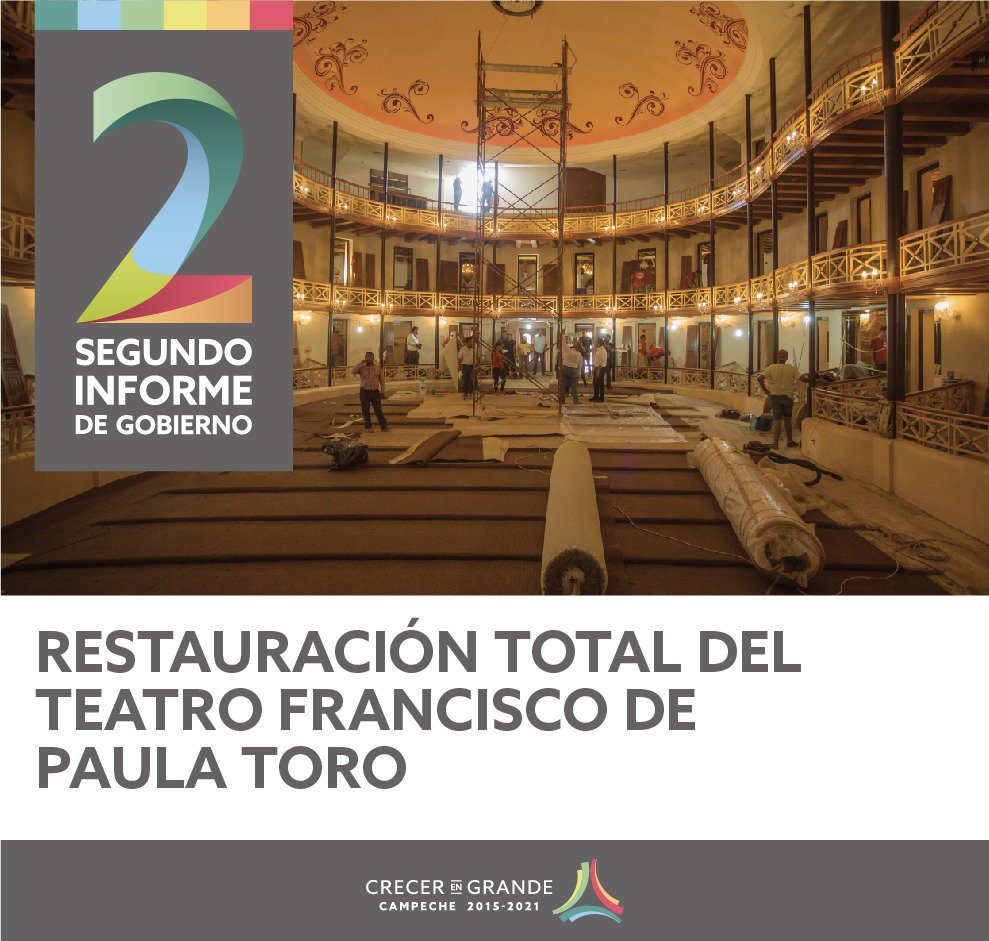 UCSCampeche's tweet photo. Restauración total del Teatro Francisco de Paula Toro #2doInformeAMC #CrecerEnGrande https://t.co/4qb4i1ObwH