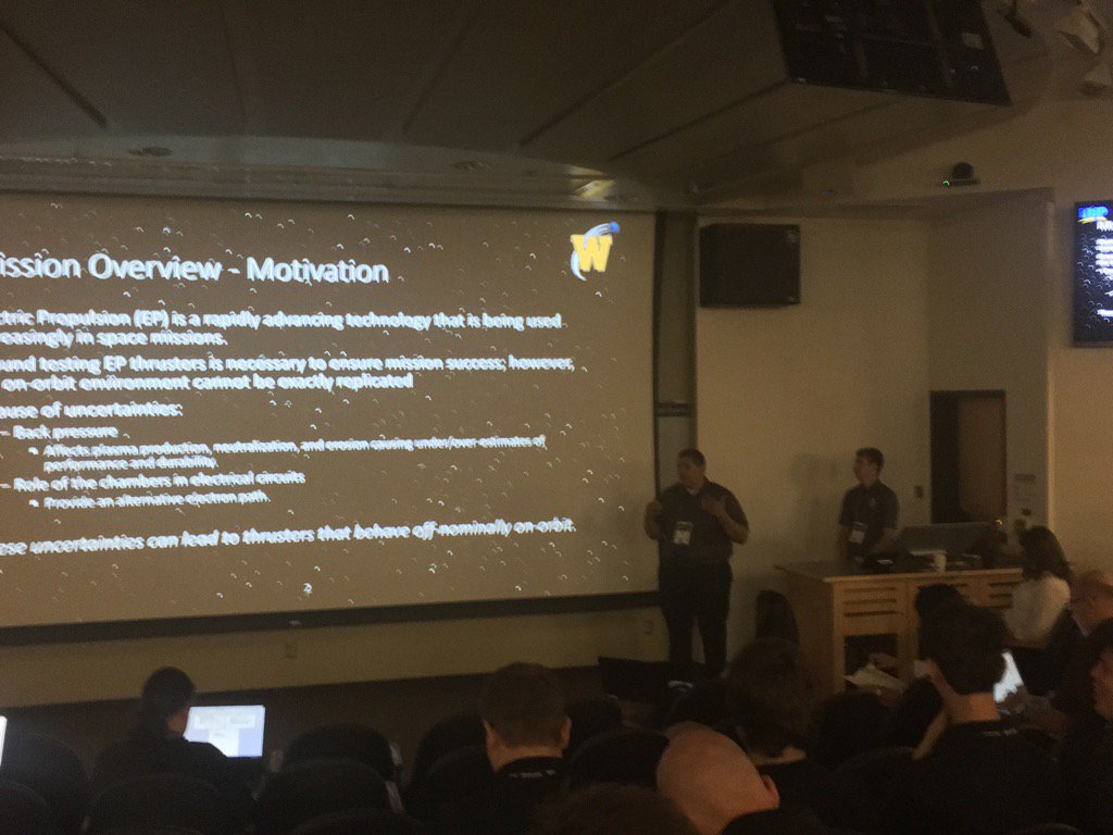 Western Michigan Engineering Students presenting at Small Sat for UNP. #SmallSat2017