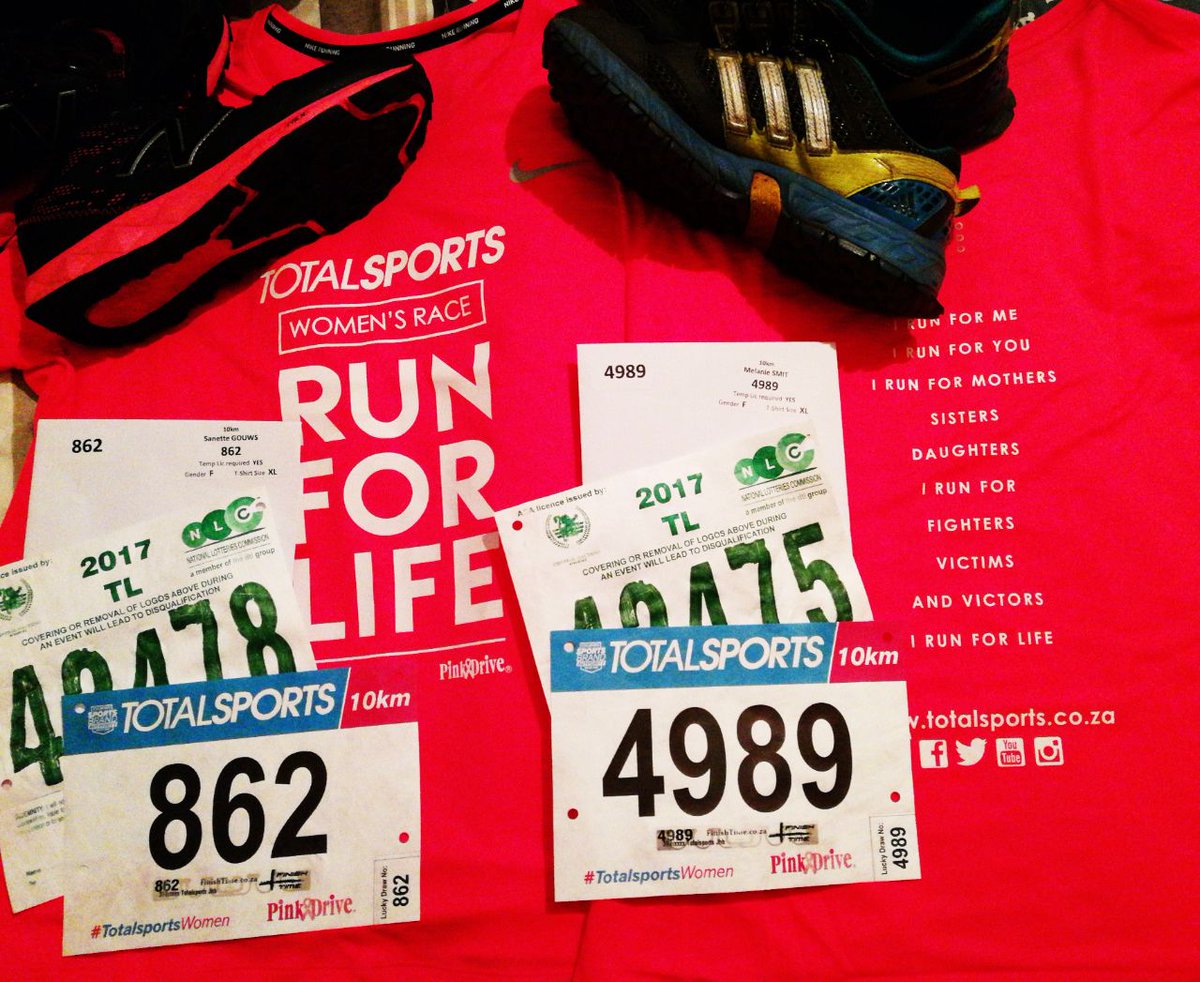 MMSmit_za's tweet photo. I Run for Life.. Preparations done... 
#Totalsportswomen #runforlife #PinkDrive https://t.co/ZcdCJ5FxwV
