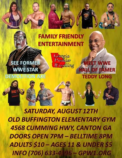 Dscw101's tweet photo. This Saturday, August 12th at The Old Buffington Elementary Gym in Canton Ga.  Belltime is at 8pm. Please help by sharing this event flyer. https://t.co/m6gv02QMzi